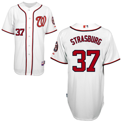 Stephen Strasburg #37 MLB Jersey-Washington Nationals Men's Authentic Home White Cool Base Baseball Jersey